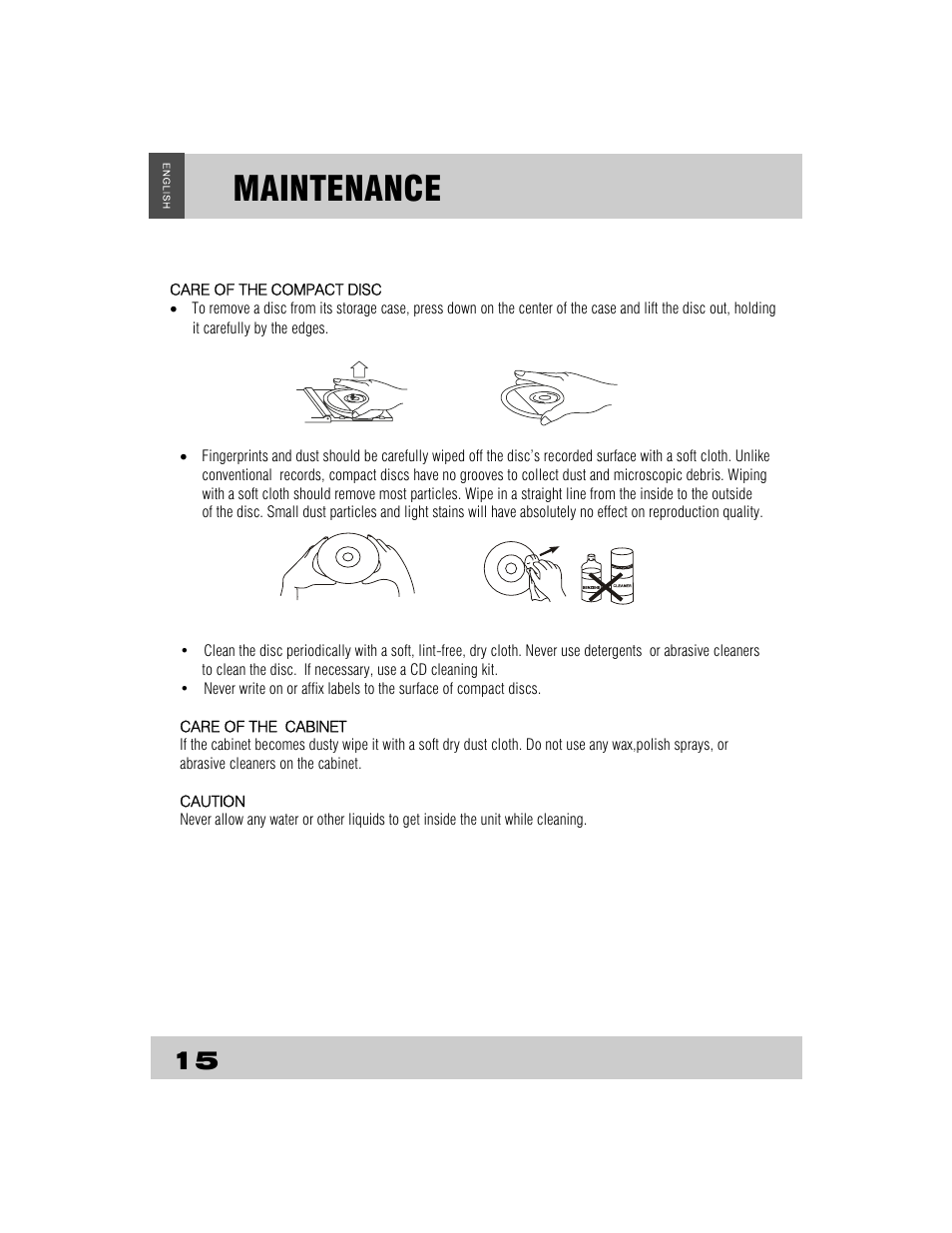 Maintenance | Grundig CDS2500IPW User Manual | Page 18 / 22