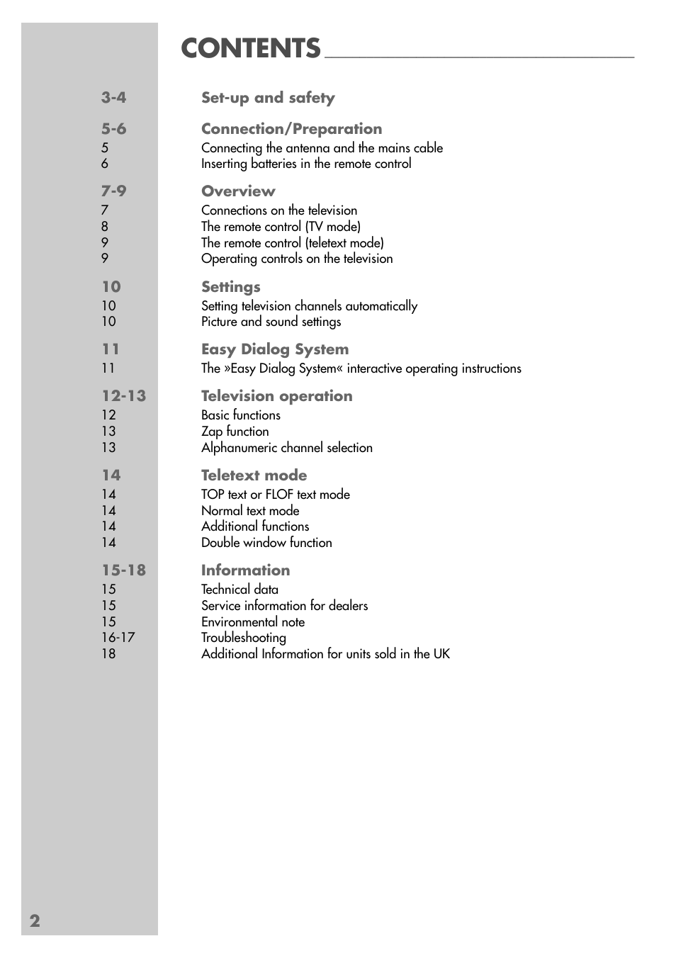 Grundig VISION II LXW 68-9620 User Manual | Page 2 / 19