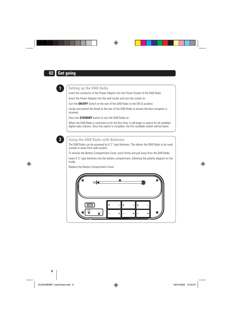 Get going 1 2 | Grundig GUADAB08IP User Manual | Page 6 / 19