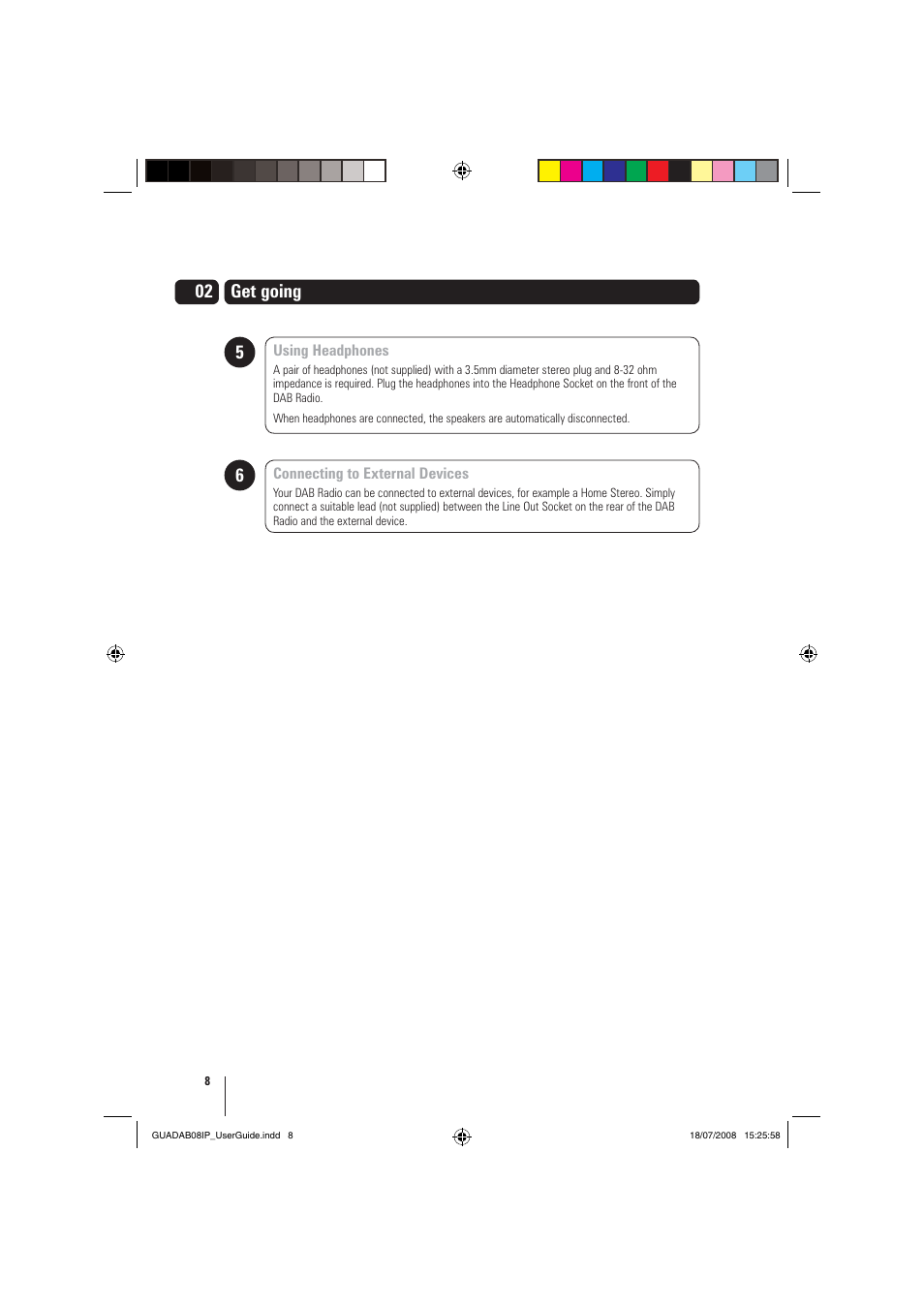 02 get going | Grundig GUADAB08IP User Manual | Page 8 / 19
