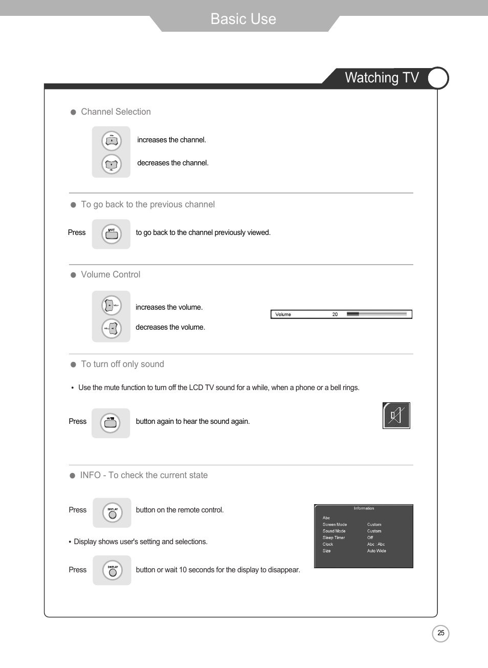 Basic use, Watching tv | Grundig Xentia LXW 102-8625 REF User Manual | Page 25 / 60