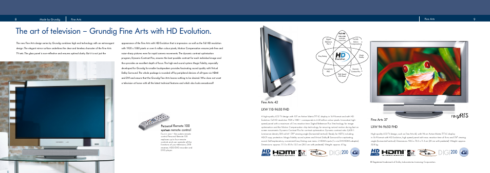 Personal remote 100 system remote control | Grundig Flat Panel Television User Manual | Page 5 / 11