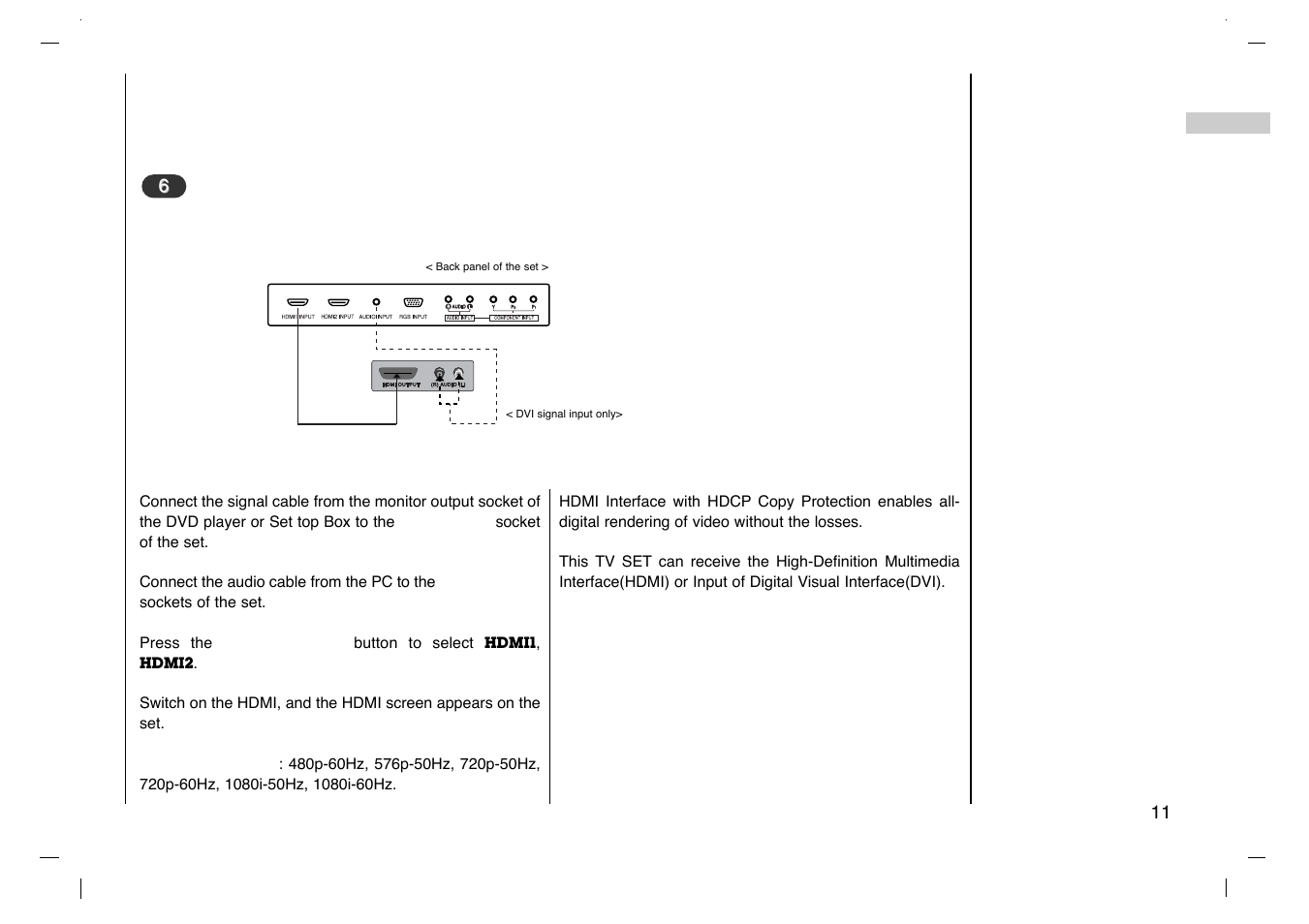 Connection to, External equipment | Grundig Cinemo GLCD4000HD User Manual | Page 11 / 48