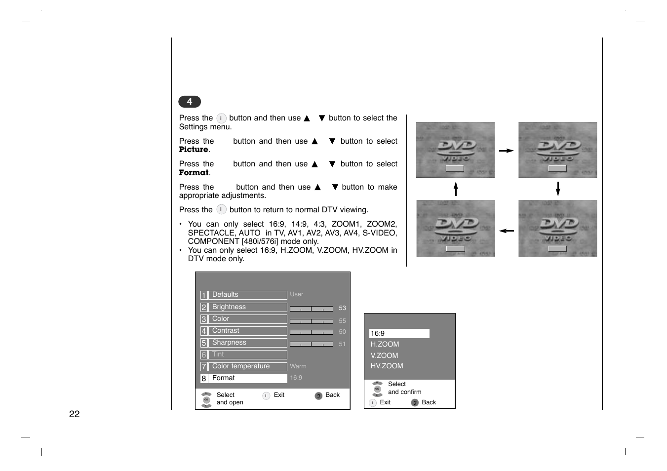 Setting up tv stations, Picture adjustment | Grundig Cinemo GLCD4000HD User Manual | Page 22 / 48