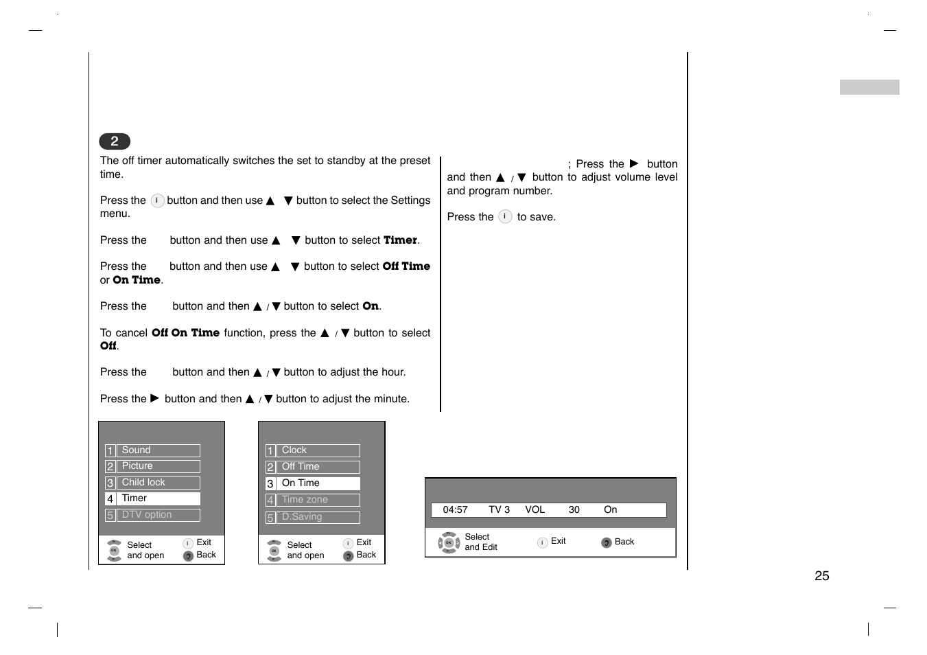 Setting up tv stations, Timer | Grundig Cinemo GLCD4000HD User Manual | Page 25 / 48