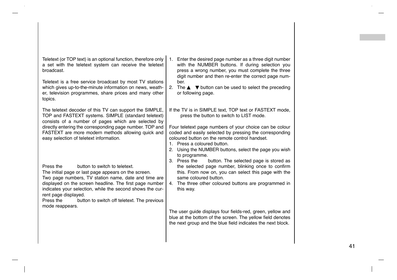 Teletext | Grundig Cinemo GLCD4000HD User Manual | Page 41 / 48