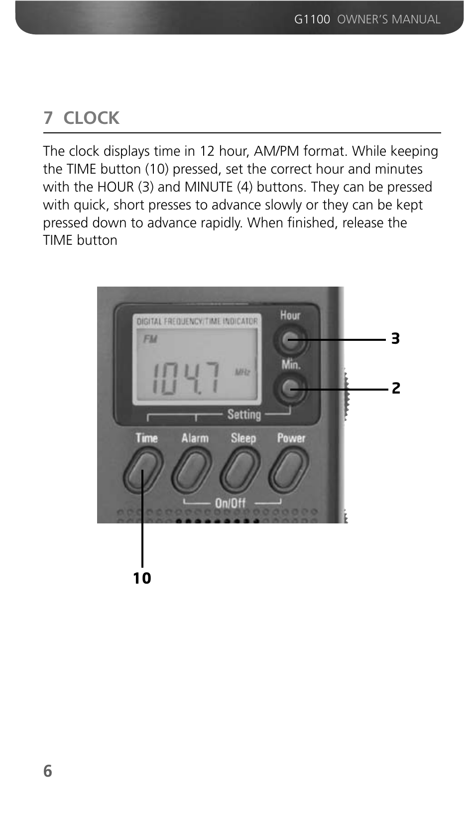 7 clock | Grundig GMINI 300PEAM User Manual | Page 8 / 19