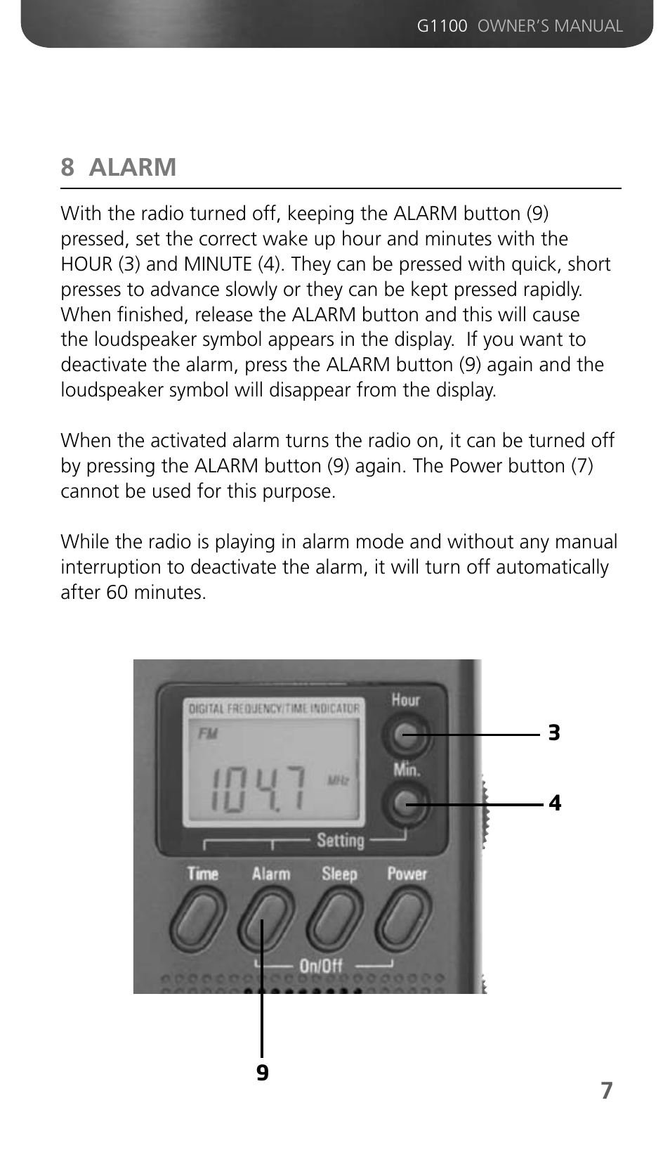 8 alarm | Grundig GMINI 300PEAM User Manual | Page 9 / 19