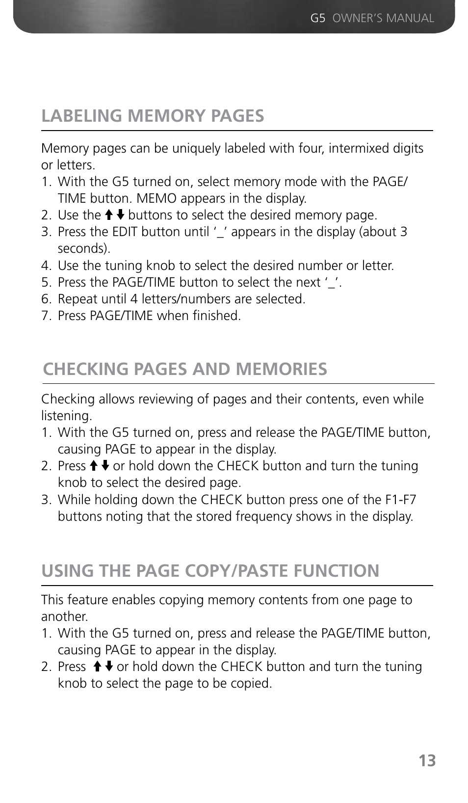 Grundig G5 User Manual | Page 15 / 64