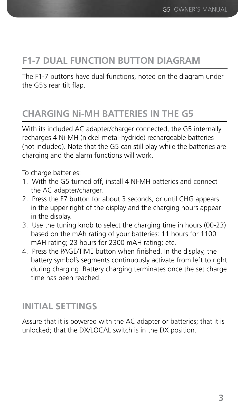 Grundig G5 User Manual | Page 5 / 64