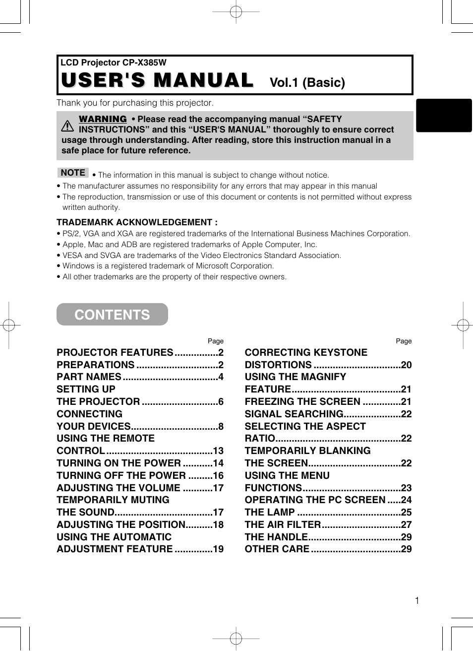 Grundig CP-X385W User Manual | 30 pages