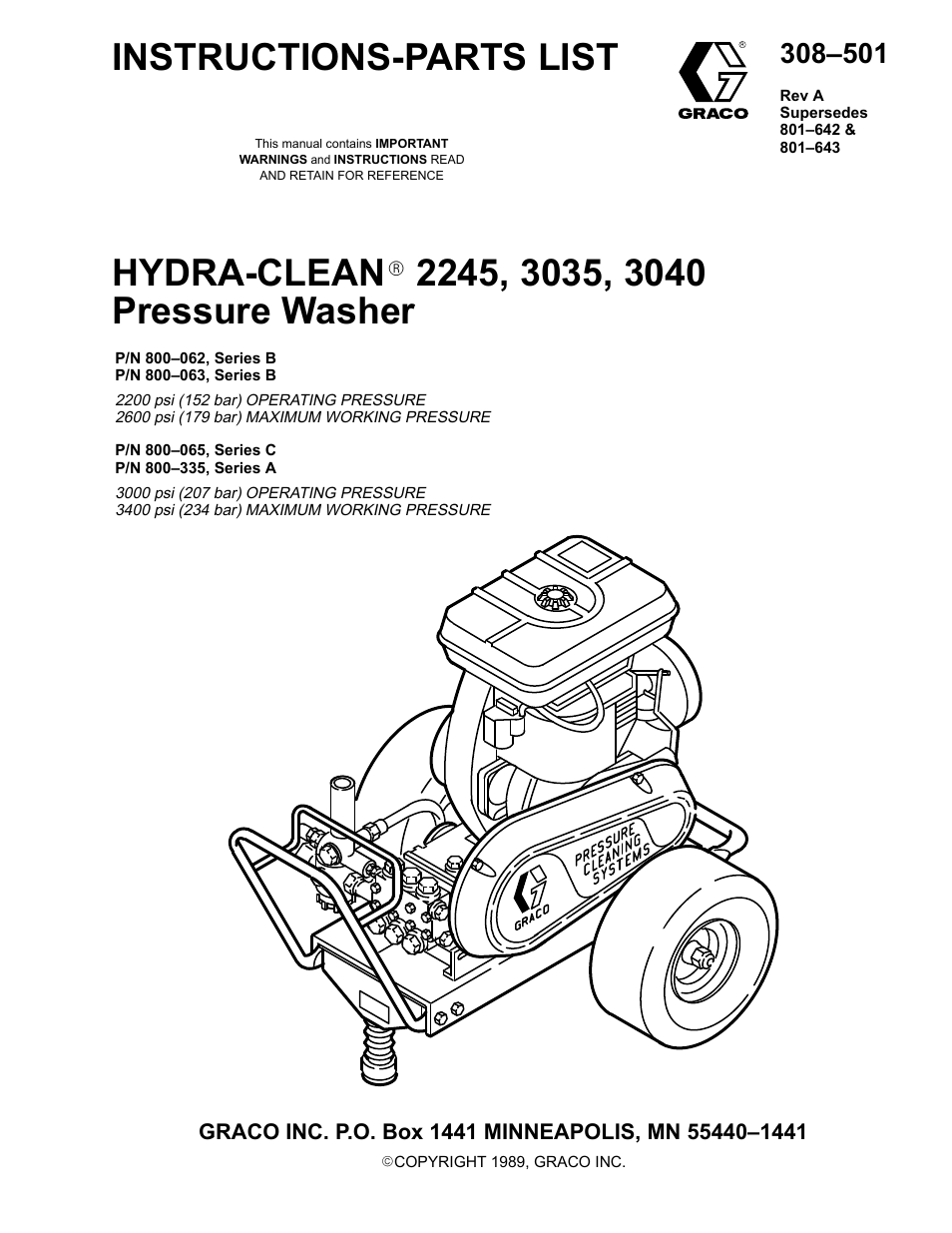 Graco Inc. Hydra Clean 3035 User Manual | 20 pages
