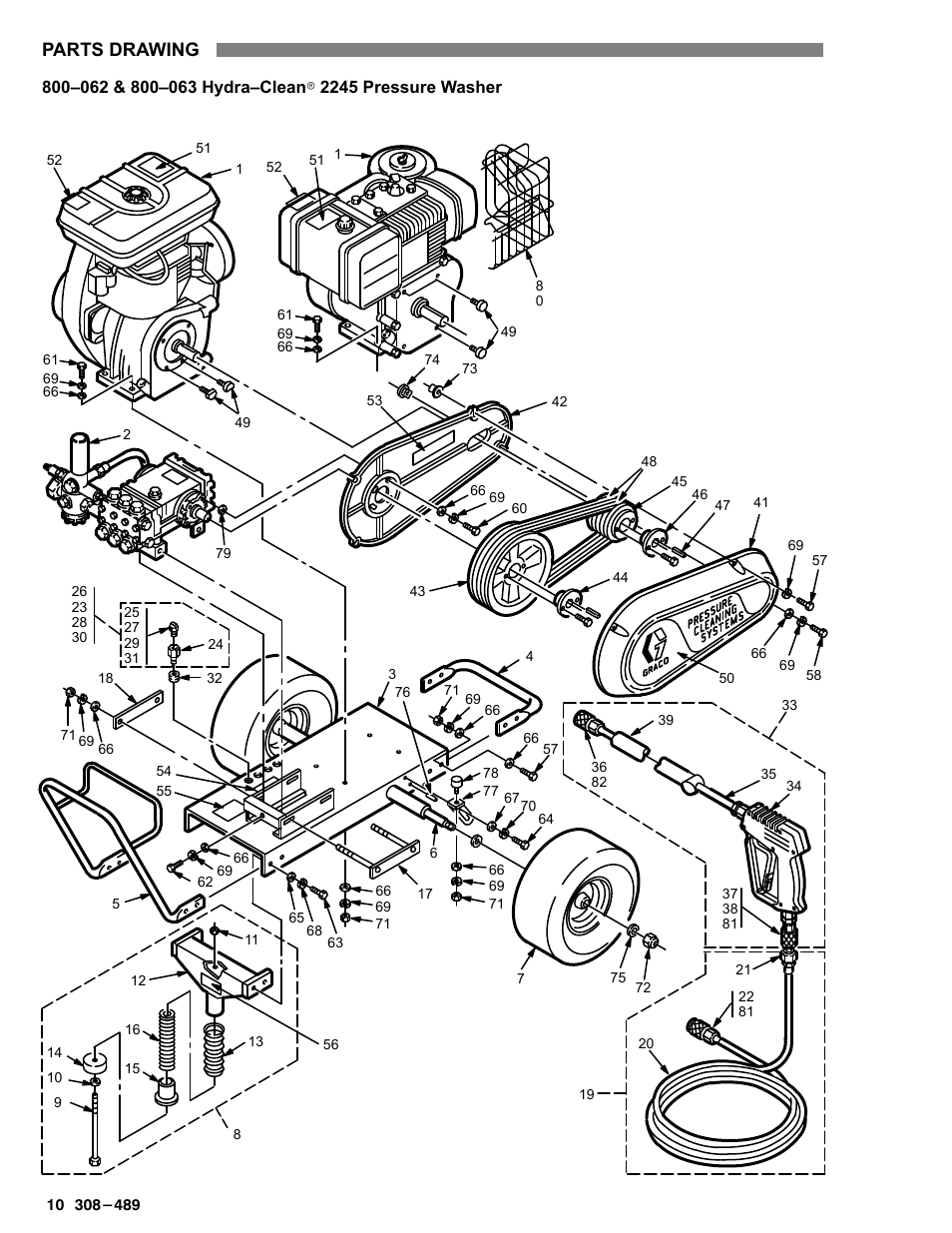Parts drawing | Graco Inc. Hydra Clean 3035 User Manual | Page 10 / 20