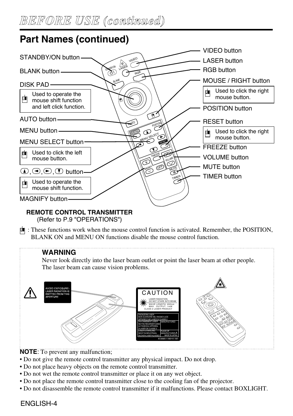 Part names (continued) | Grundig CP-731i User Manual | Page 5 / 39