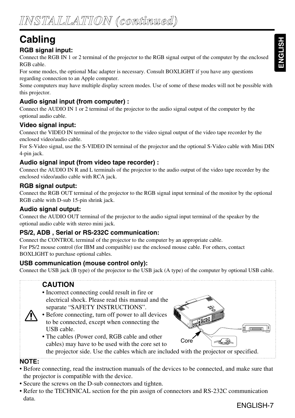Cabling | Grundig CP-731i User Manual | Page 8 / 39