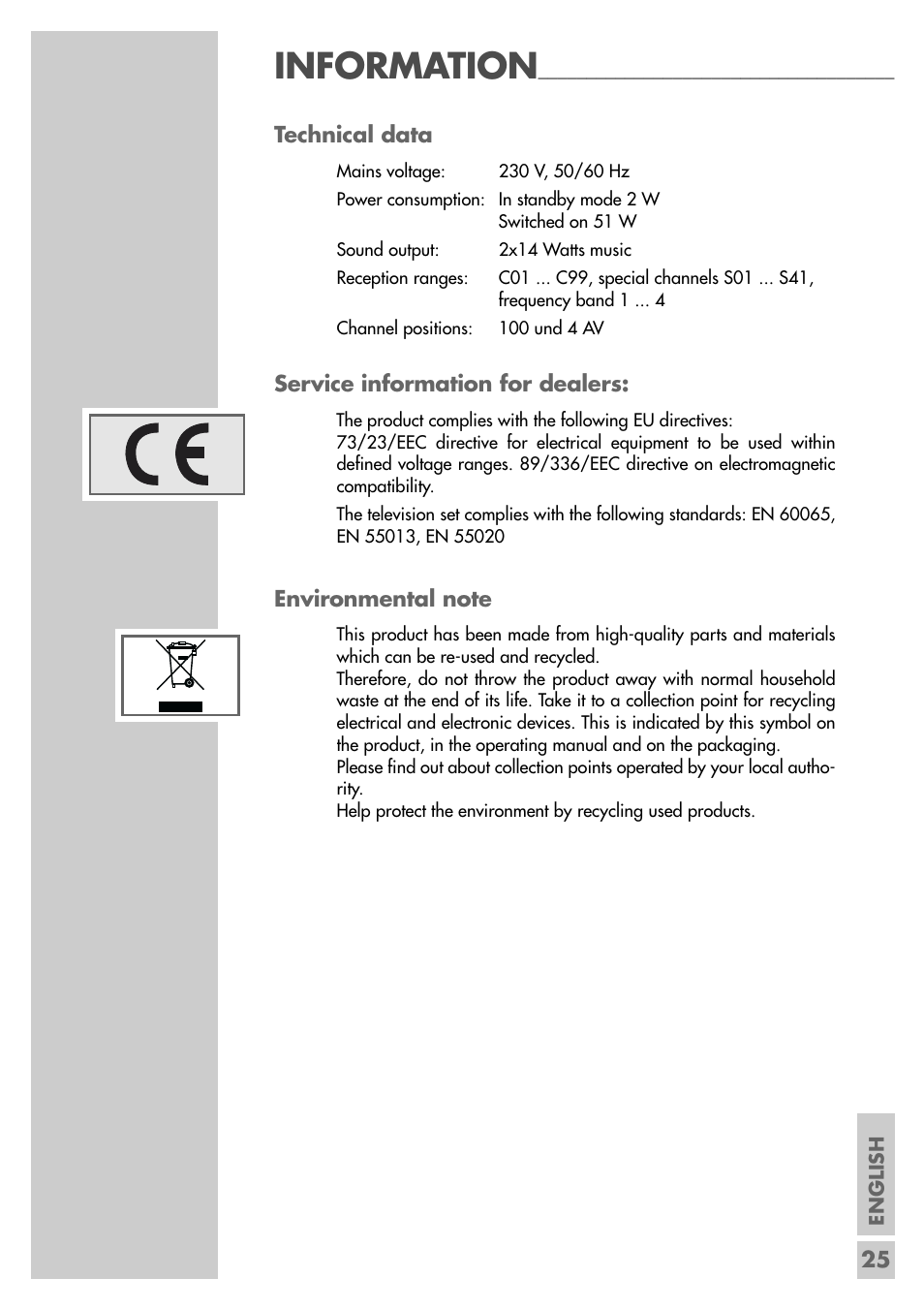 Information | Grundig MFS 55-4601/8 User Manual | Page 25 / 28