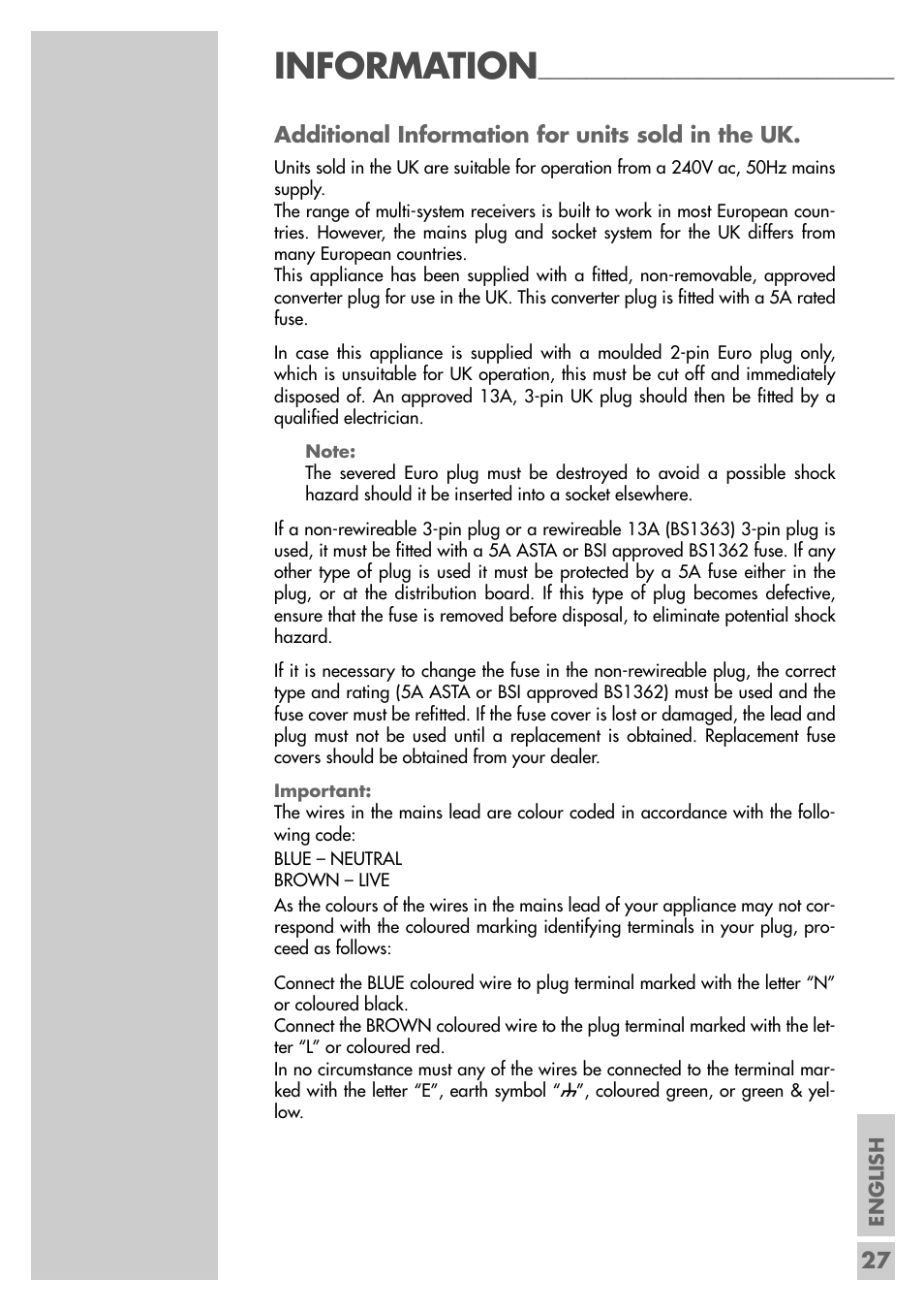 Information | Grundig MFS 55-4601/8 User Manual | Page 27 / 28