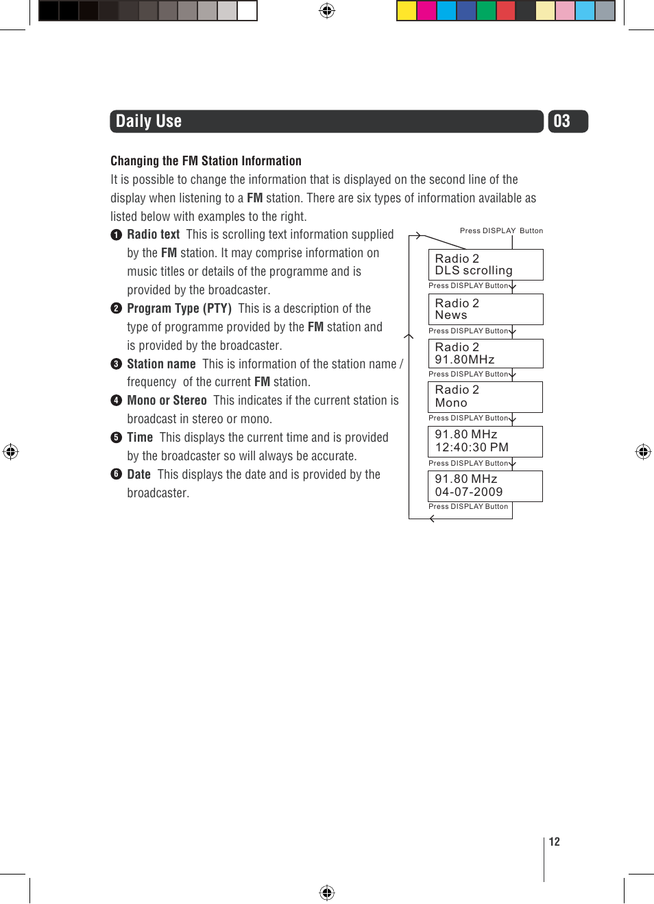 03 daily use | Grundig GUSR91DAB User Manual | Page 13 / 21