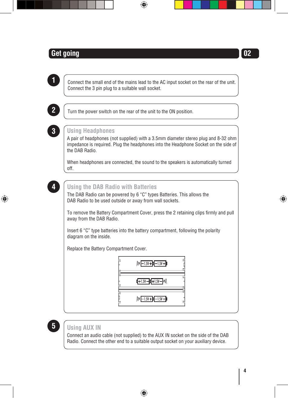 502 get going | Grundig GUSR91DAB User Manual | Page 5 / 21