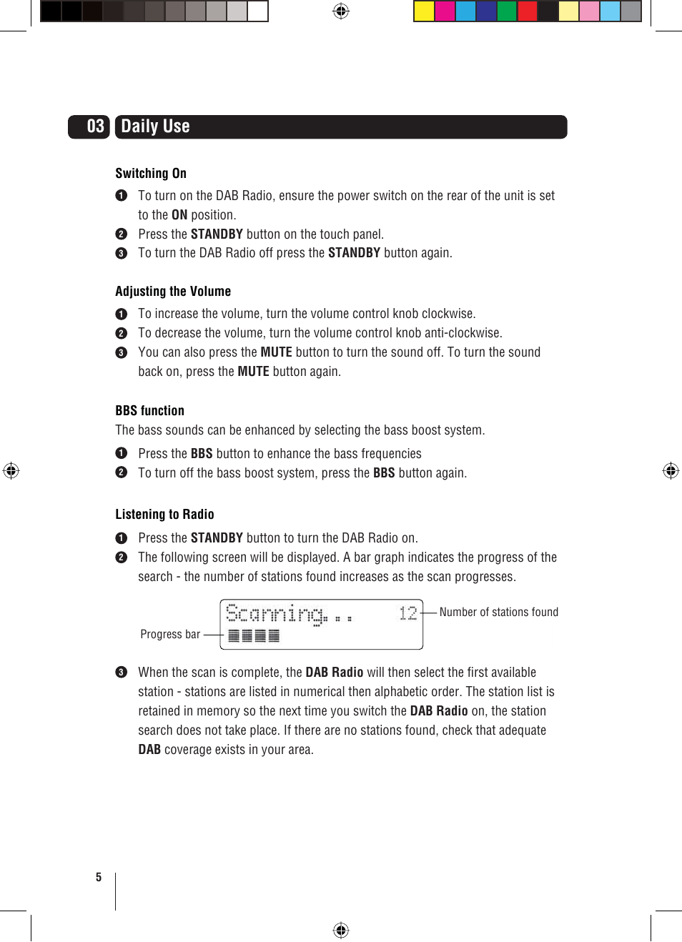 03 daily use | Grundig GUSR91DAB User Manual | Page 6 / 21