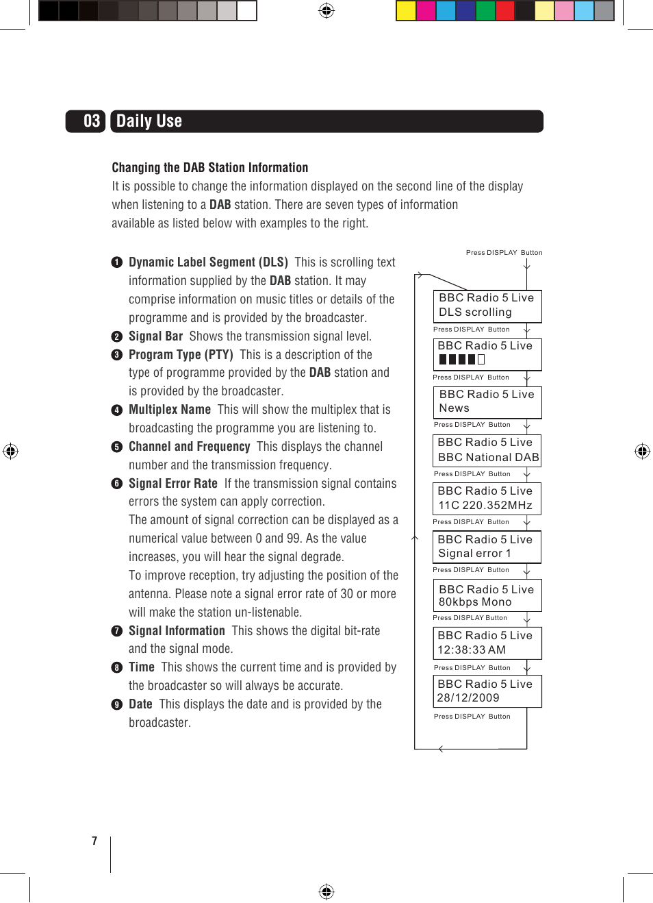 03 daily use | Grundig GUSR91DAB User Manual | Page 8 / 21