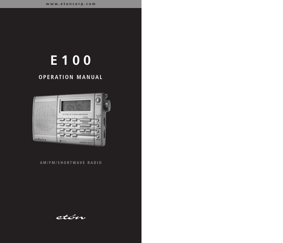 Grundig E100 User Manual | 22 pages