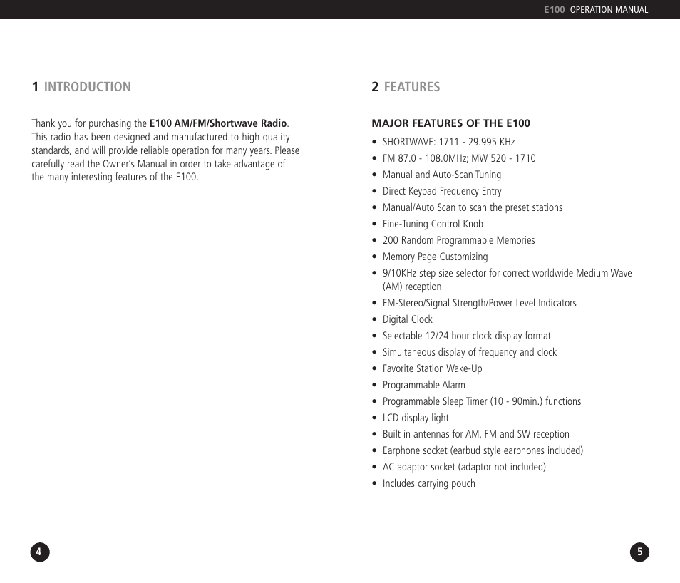 Grundig E100 User Manual | Page 3 / 22