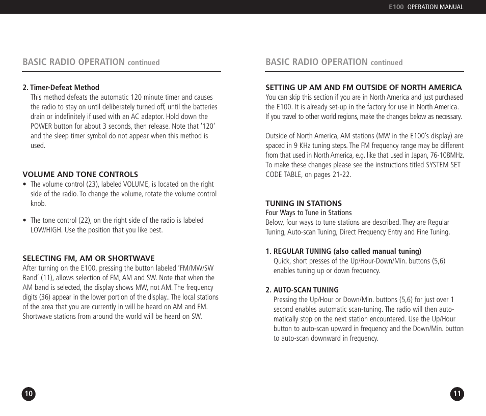 Grundig E100 User Manual | Page 6 / 22