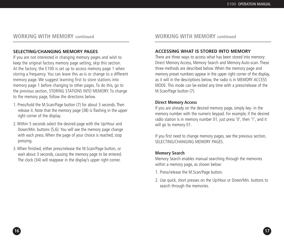 Grundig E100 User Manual | Page 9 / 22