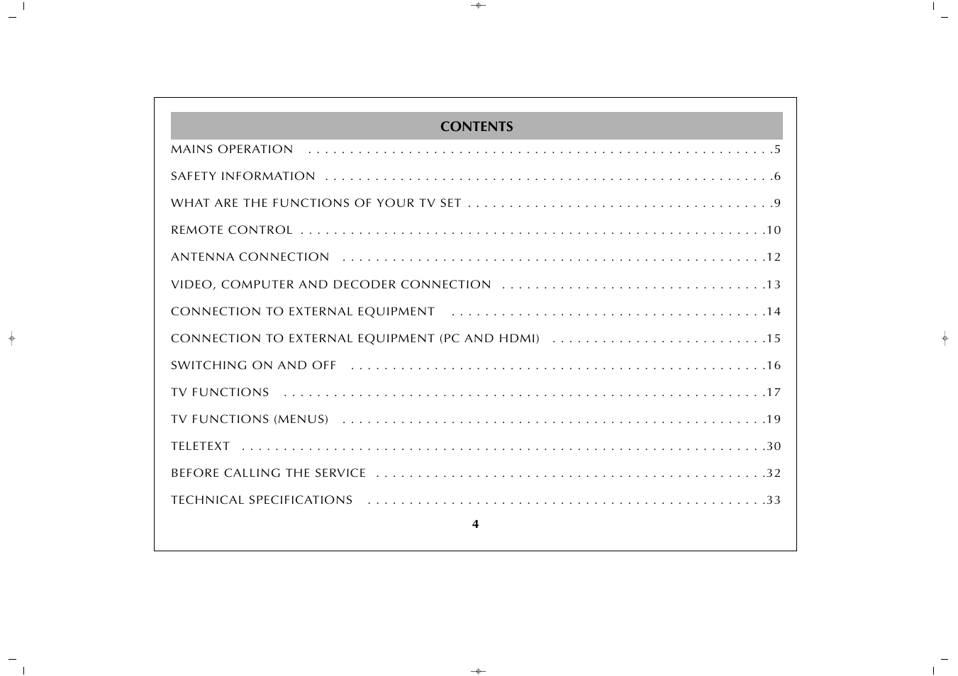 Grundig GULCD32HDT User Manual | Page 4 / 35