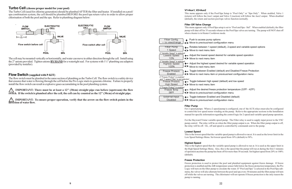 Turbo cell, Flow switch | Goldline LOGIC PL-P-4 User Manual | Page 12 / 36