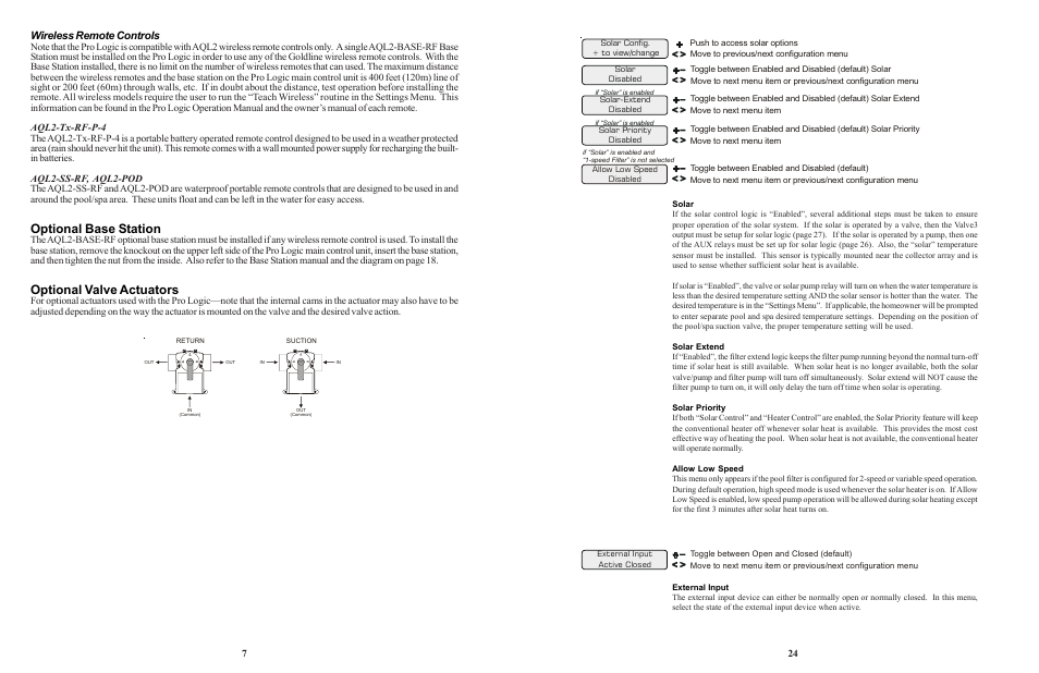 Optional base station, Optional valve actuators, Wireless remote controls | Goldline LOGIC PL-P-4 User Manual | Page 27 / 36