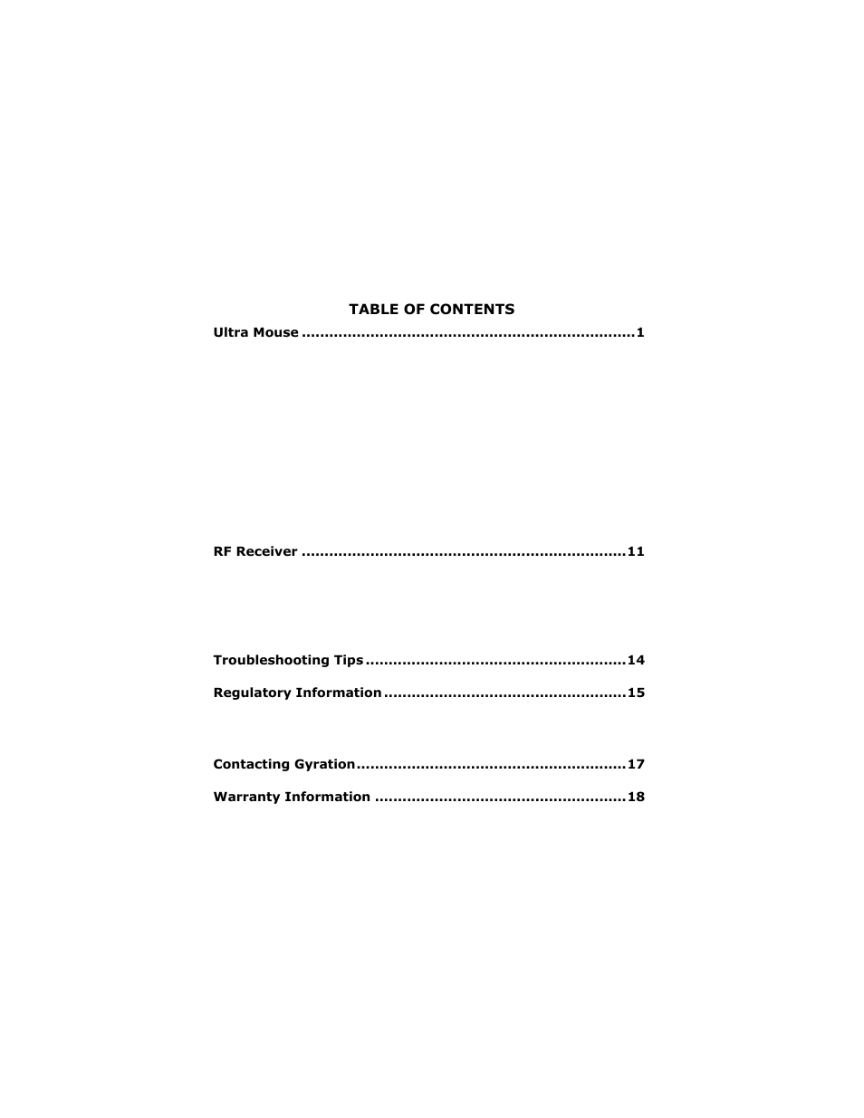 Gyration TM ULTRA CORDLESS OPTICAL MOUSE User Manual | Page 3 / 22
