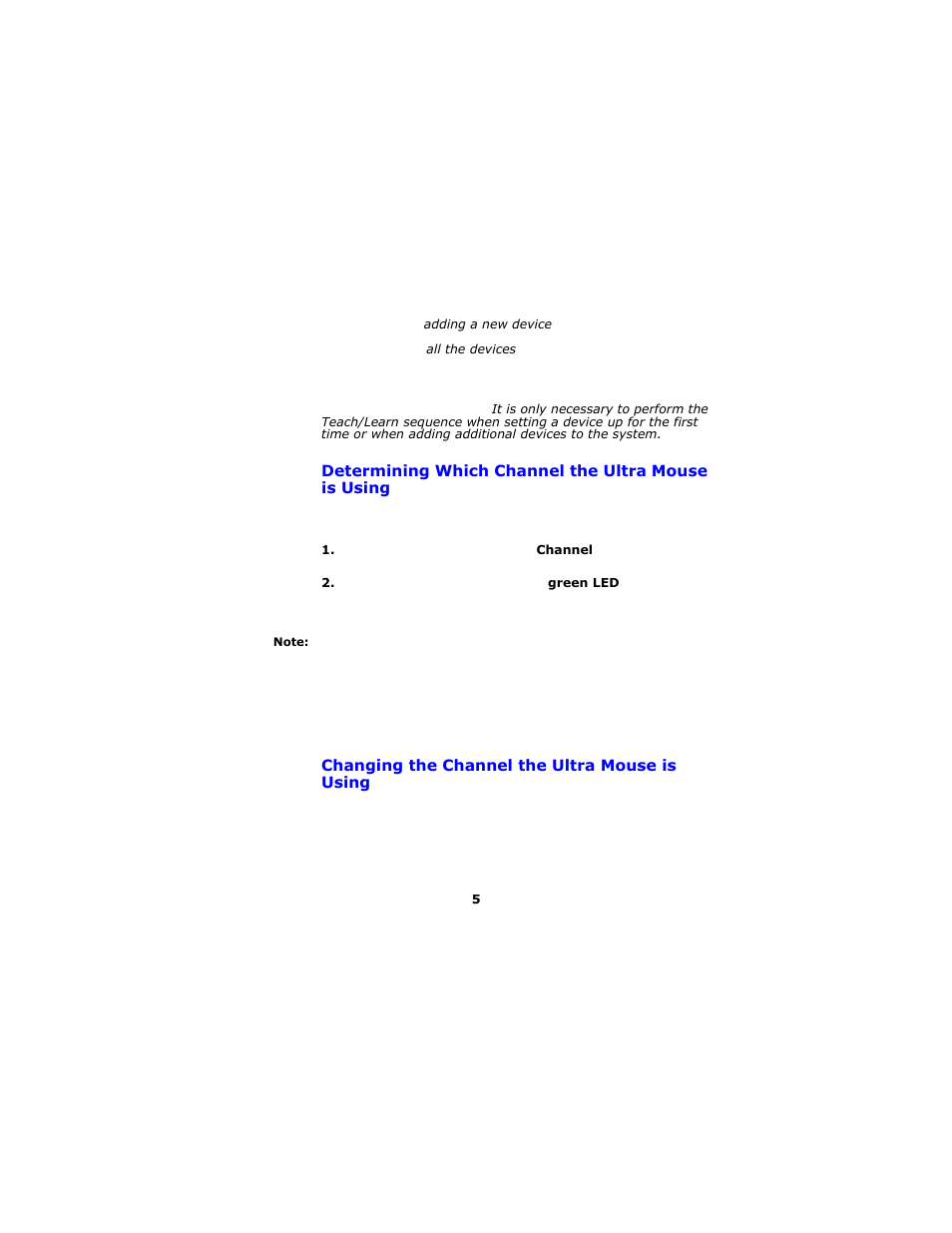 Determining which channel the ultra mouse is using, Changing the channel the ultra mouse is using | Gyration TM ULTRA CORDLESS OPTICAL MOUSE User Manual | Page 8 / 22