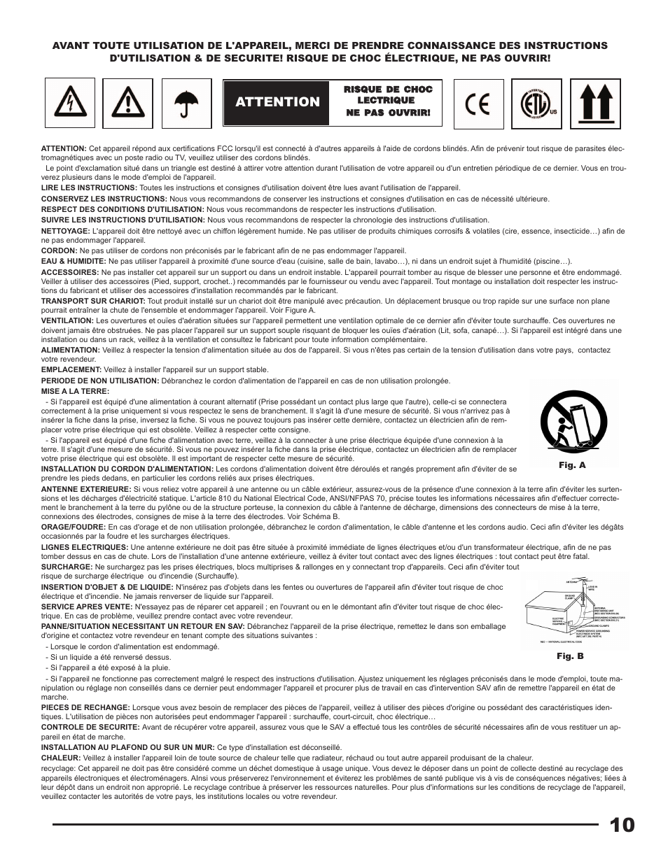 Attention | Gemini Industries PS-626USB User Manual | Page 10 / 19