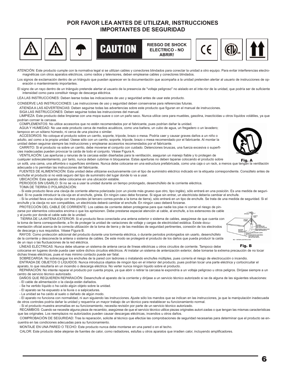 Caution | Gemini Industries PS-626USB User Manual | Page 6 / 19