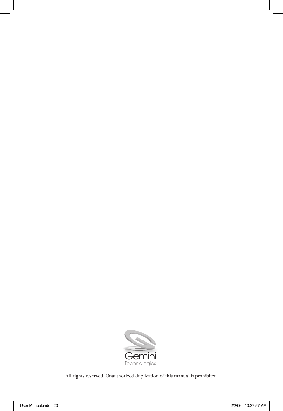 Gemini Industries Gemtek PT300 User Manual | Page 24 / 24