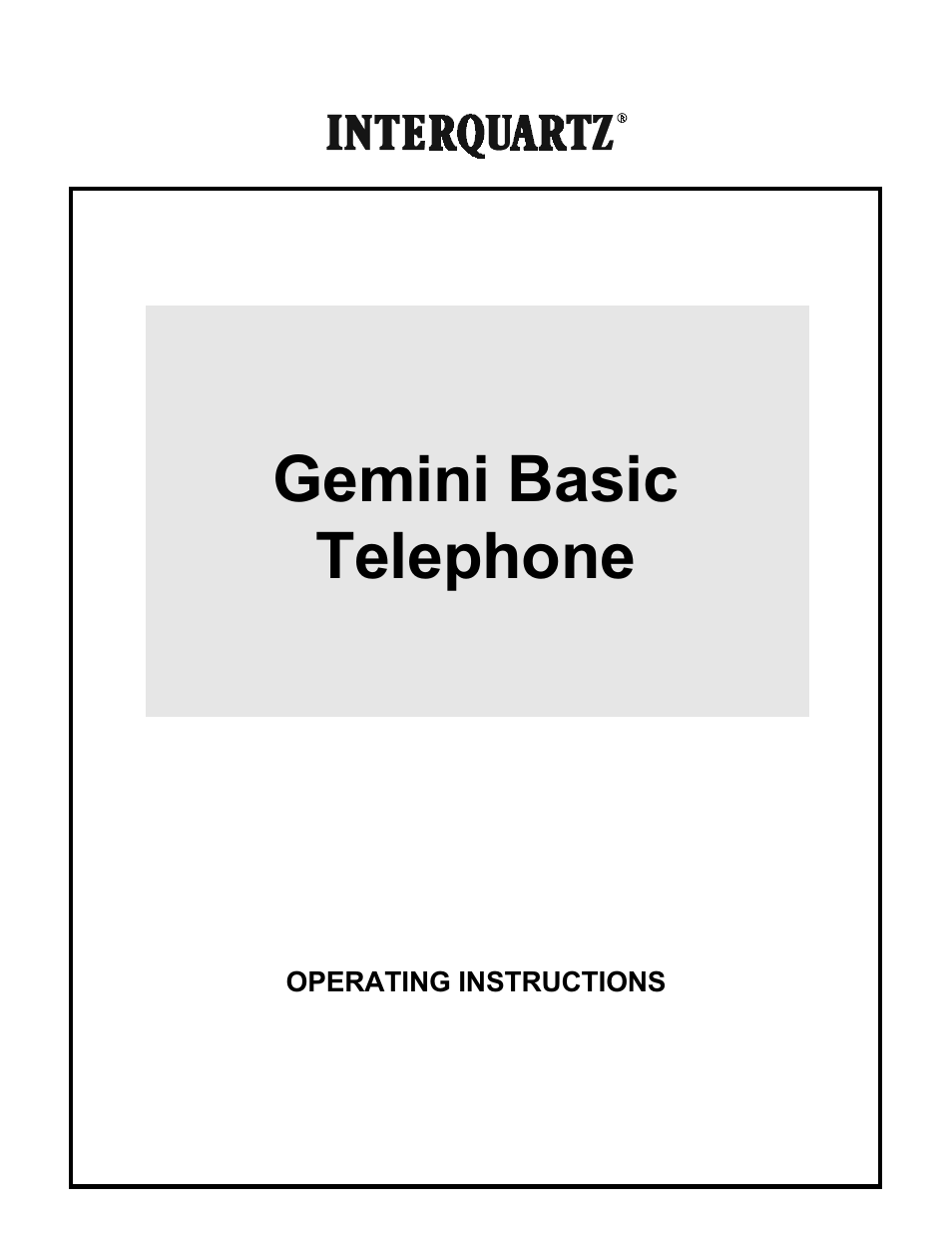Gemini Industries Gemini Basic User Manual | 12 pages