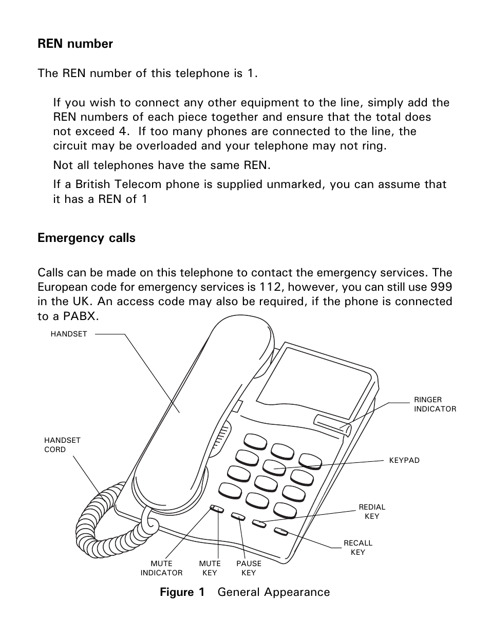 Ren number, Emergency calls, Installation | Gemini Industries Gemini Basic User Manual | Page 4 / 12