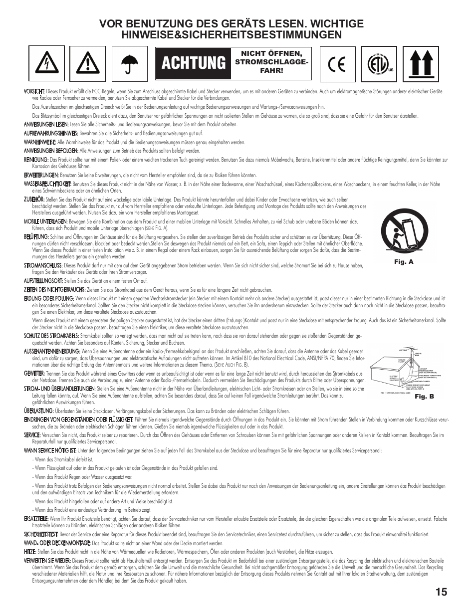 Achtung | Gemini Industries CDX-2410 User Manual | Page 15 / 20