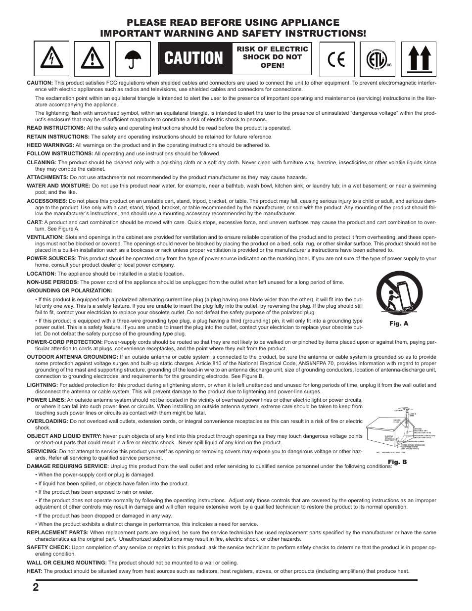 Caution | Gemini Industries CDX-2410 User Manual | Page 2 / 20