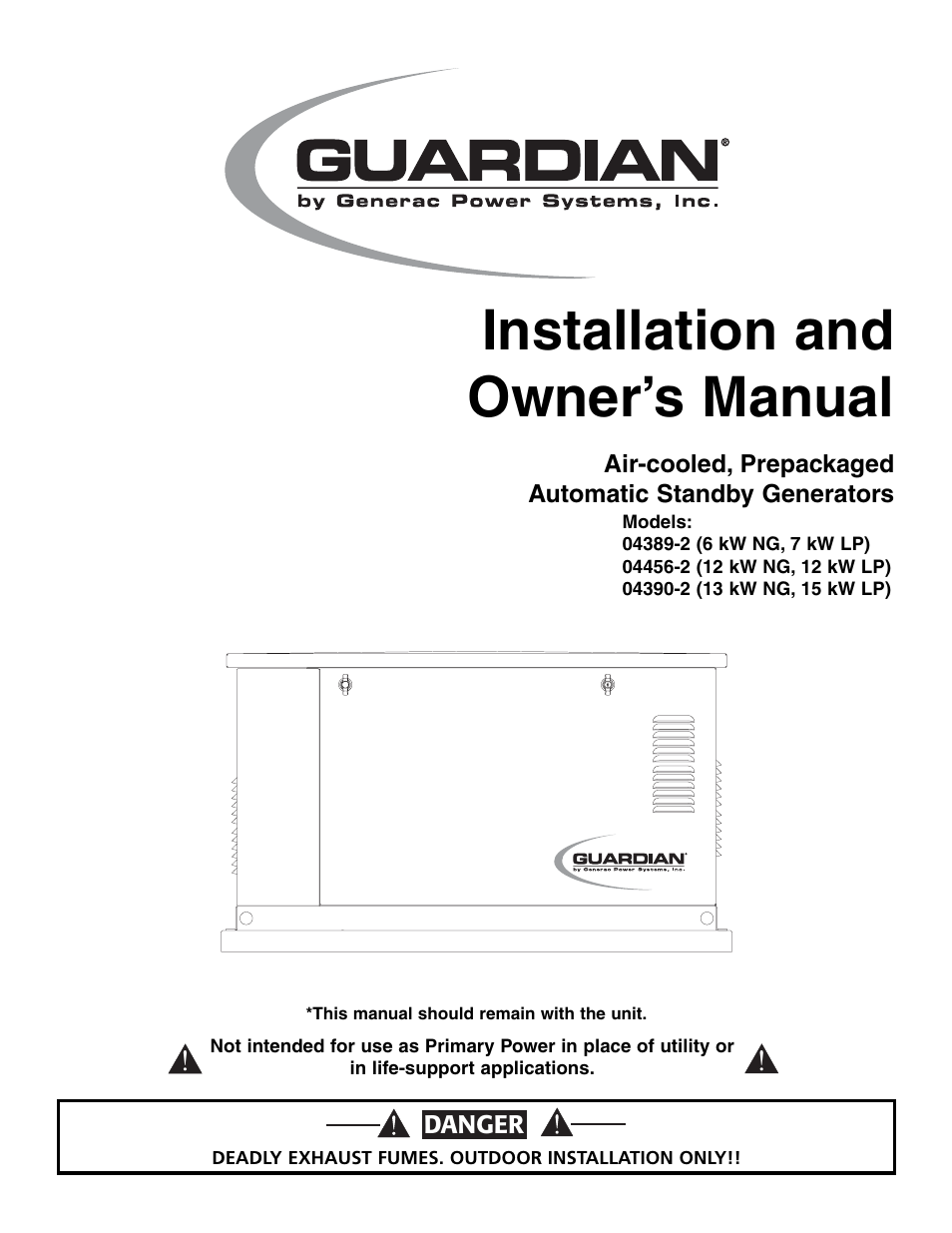 Guardian Technologies 04390-2 User Manual | 60 pages