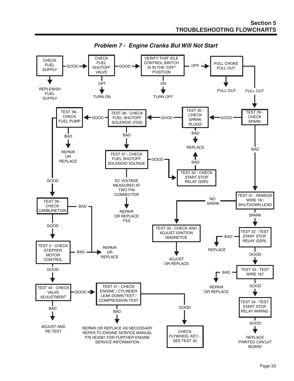 Problem 7 - engine cranks but will not start | Guardian Technologies 5209 User Manual | Page 35 / 90