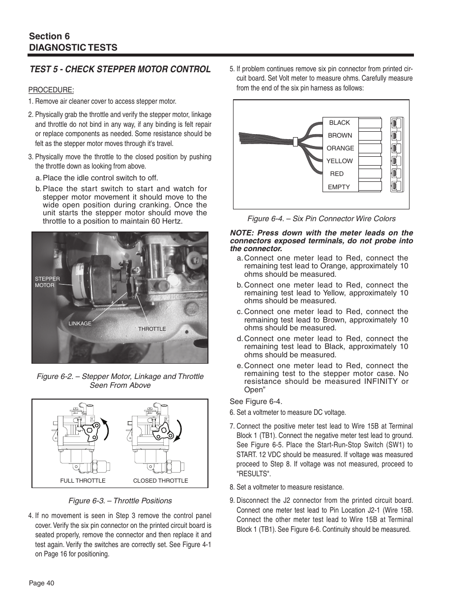 Test 5 - check stepper motor control | Guardian Technologies 5209 User Manual | Page 42 / 90