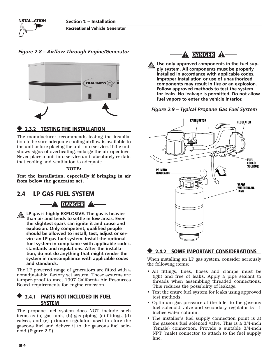 4 lp gas fuel system | Guardian Technologies QUIETPACT 40LP 004701-0 User Manual | Page 26 / 52