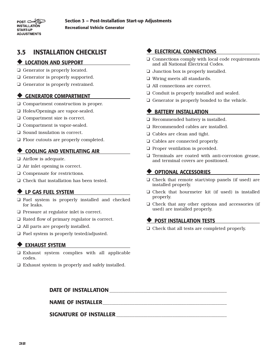 5 installation checklist | Guardian Technologies QUIETPACT 40LP 004701-0 User Manual | Page 34 / 52