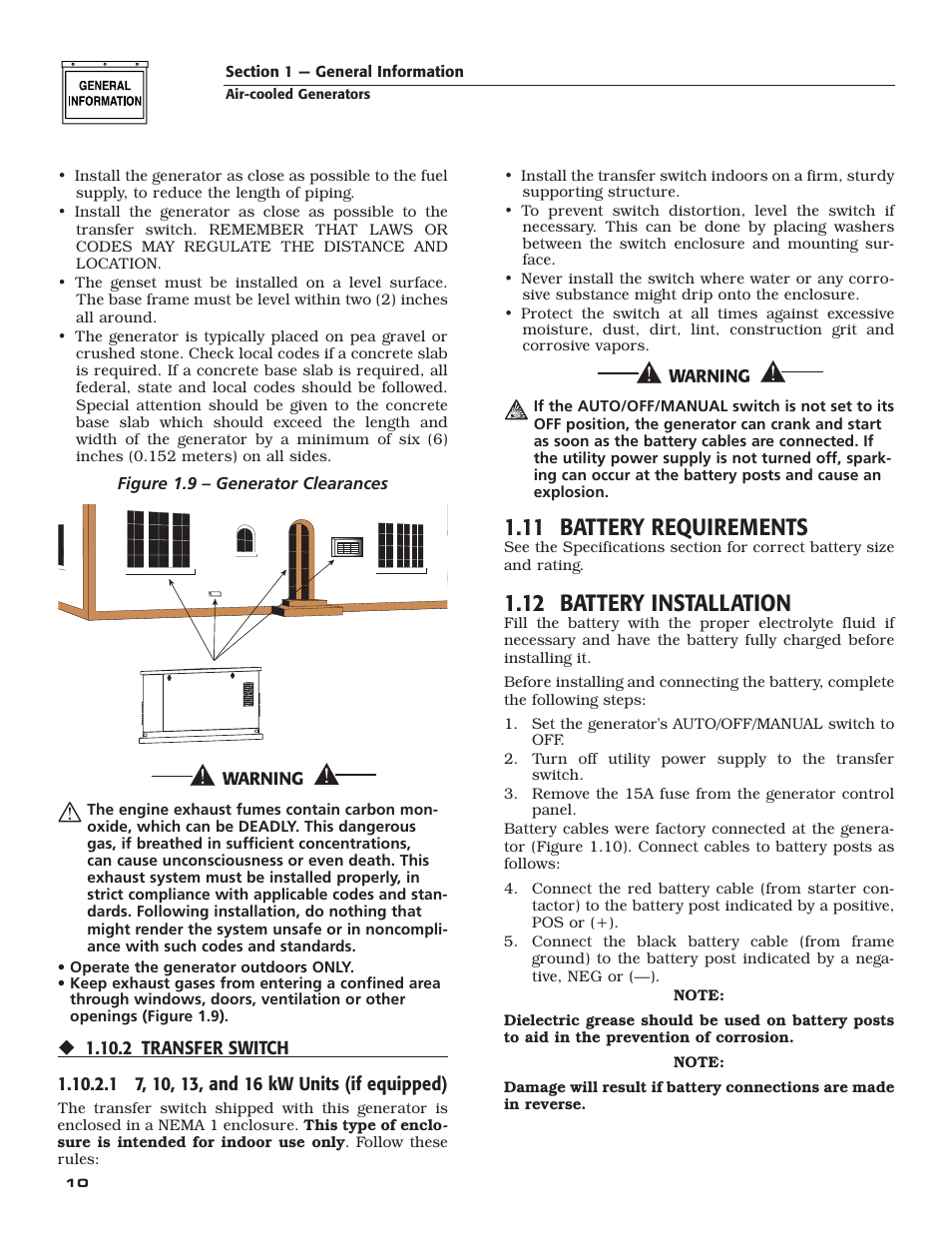 11 battery requirements, 12 battery installation | Guardian Technologies 005282 User Manual | Page 12 / 72