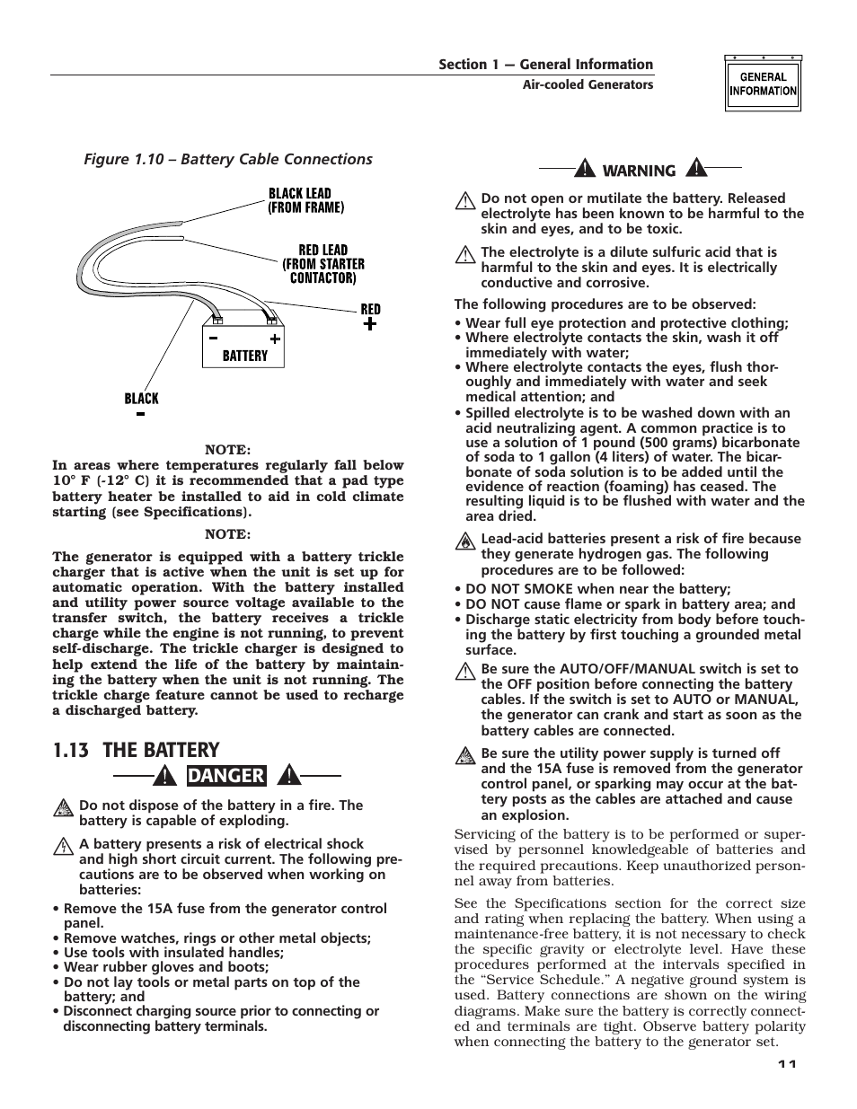 13 the battery, Danger | Guardian Technologies 005282 User Manual | Page 13 / 72