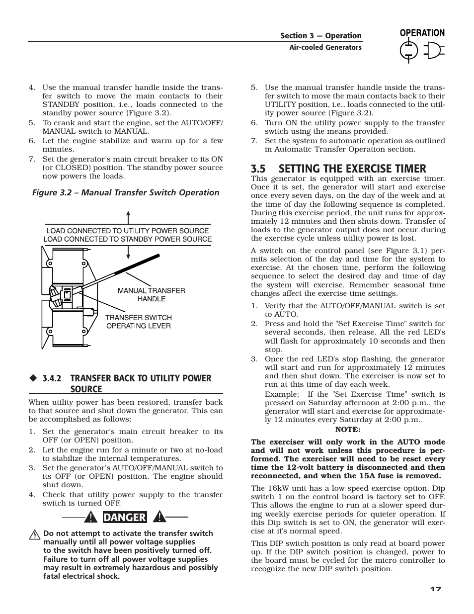 5 setting the exercise timer, Danger | Guardian Technologies 005282 User Manual | Page 19 / 72