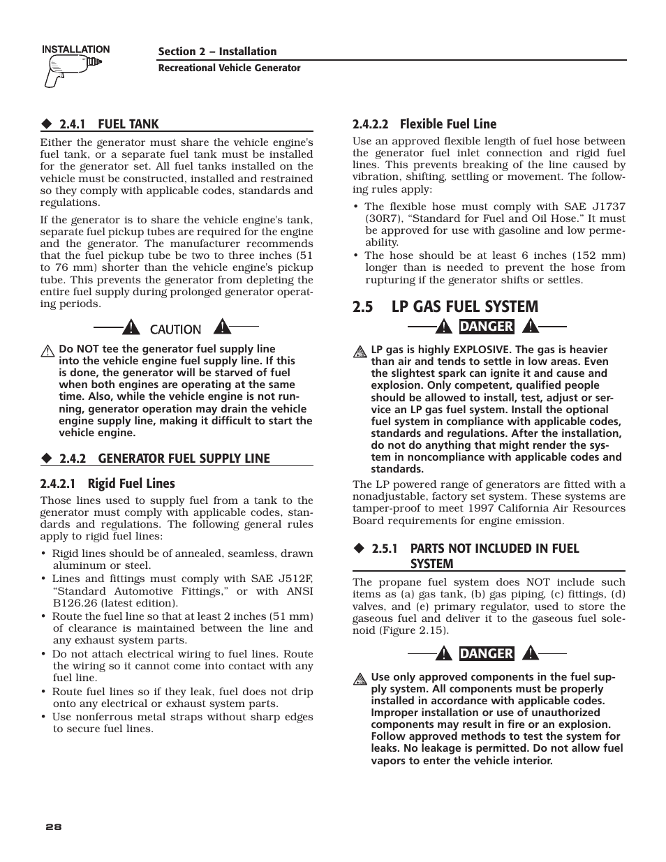 5 lp gas fuel system | Guardian Technologies 02010-2 User Manual | Page 30 / 56